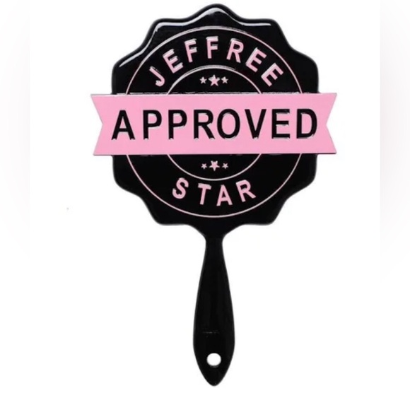JEFFREE STAR APPROVED black and pink hand held mirror NEW IN BOX - Picture 1 of 12